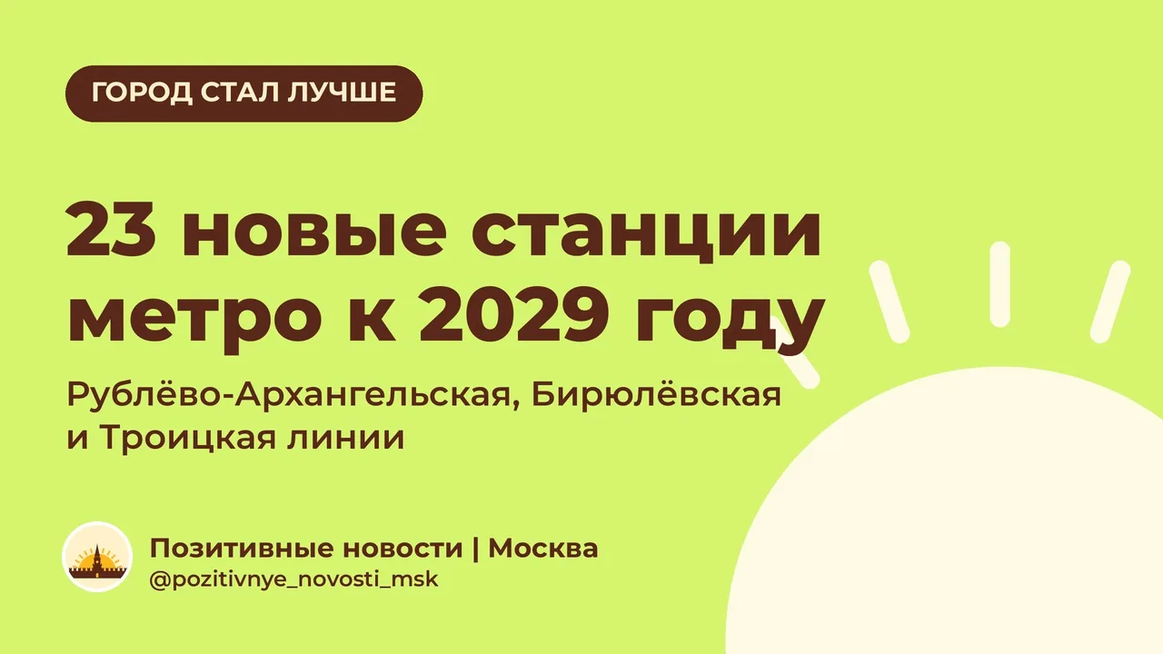 К 2029 году в Москве откроют 23 новые станции метро!