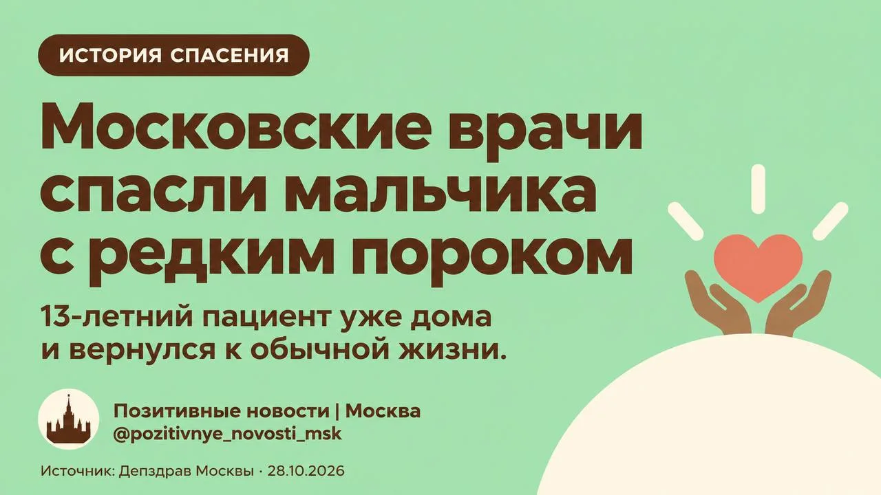 Московские врачи спасли мальчика с редким пороком. Он уже дома!